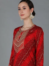 Women Viscose Rayon Geometric Kurta-VCK8881